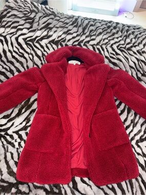 Sebby collection Hooded Coat - Red